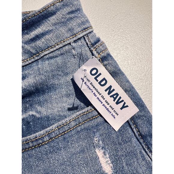 NWT Old Navy Jeans Curvy OG Straight High Waisted Distressed Denim Capsule Fall - Picture 7 of 8